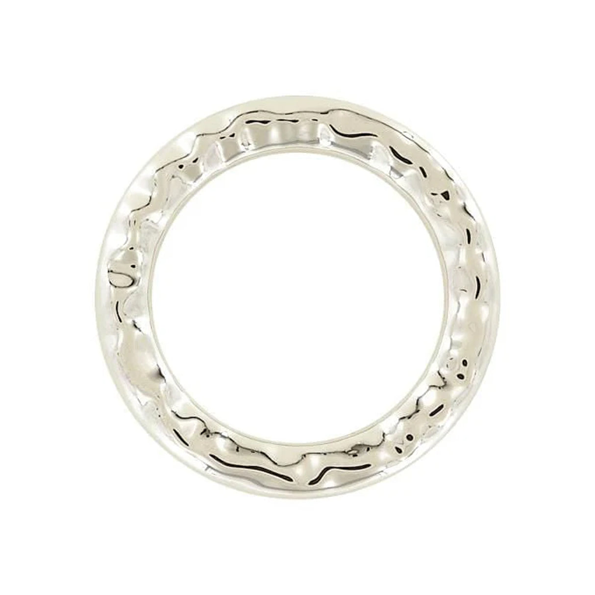 1 3/8" Shiny Nickel, Solid Textured Round Ring, Zinc Alloy