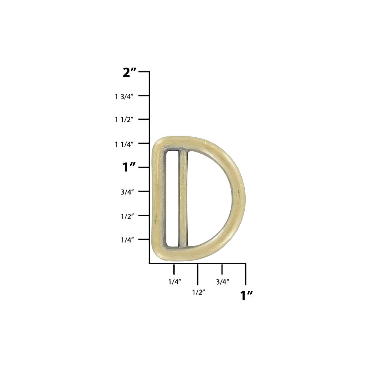 1" Antique Brass, Cast Double Loop D-Ring, Zinc Alloy