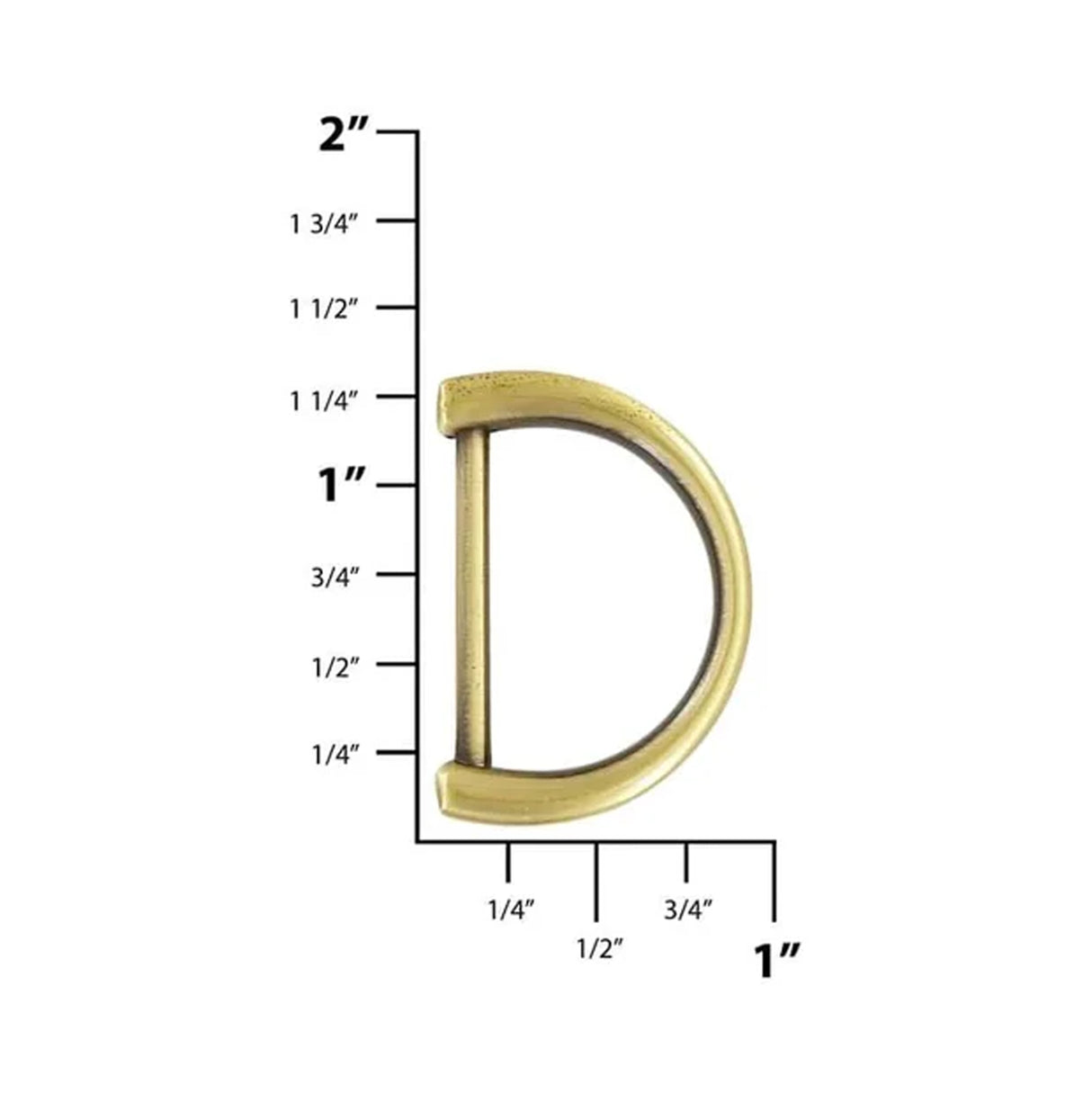 1"Antique Brass, D-Ring Handle Loop, Zinc Alloy