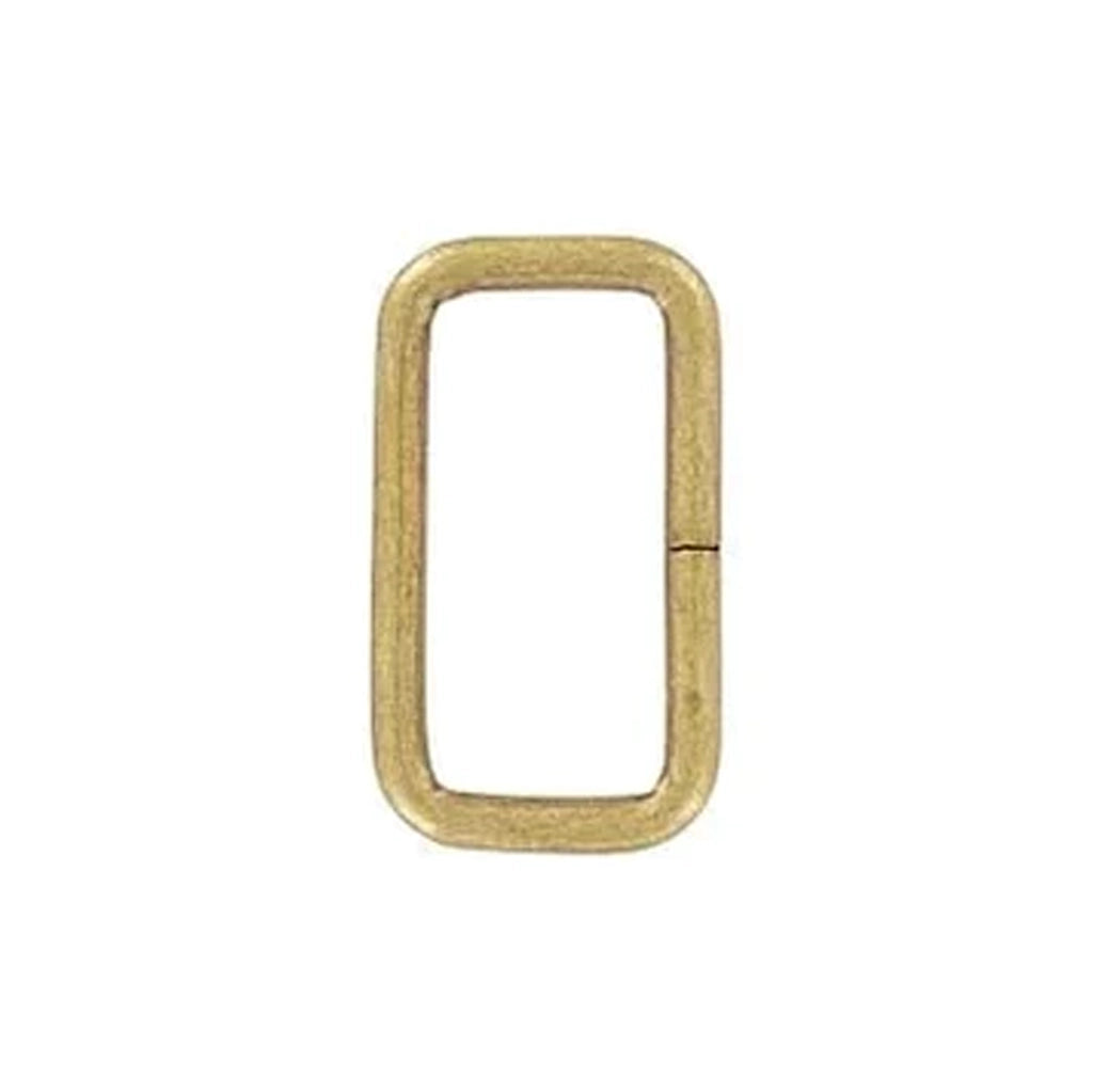 1" Antique Brass, Split Rectangular Ring, Steel