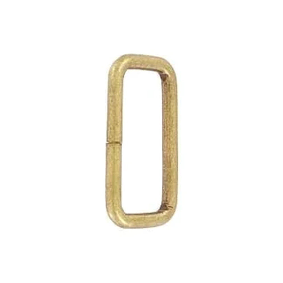 1" Antique Brass, Split Rectangular Ring, Steel