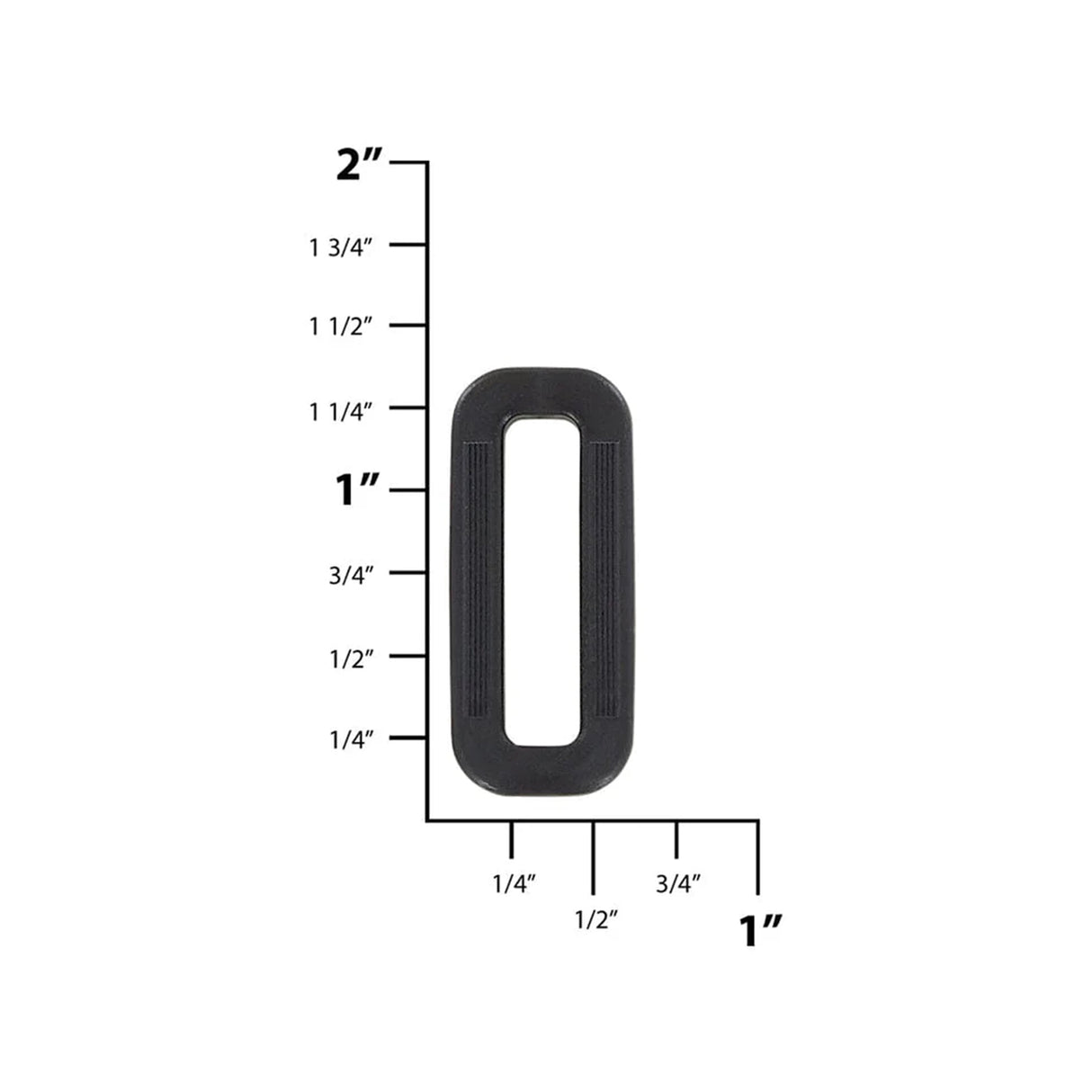 1" Black, Common Loop, Plastic