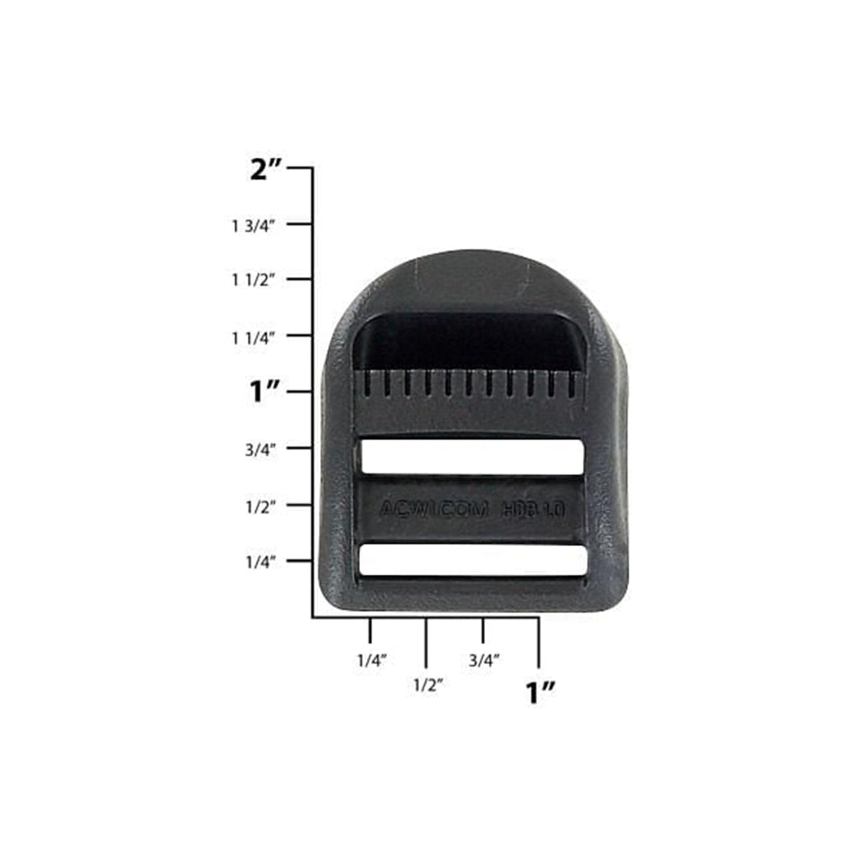 1" Black, Curved Tension Lock, Plastic
