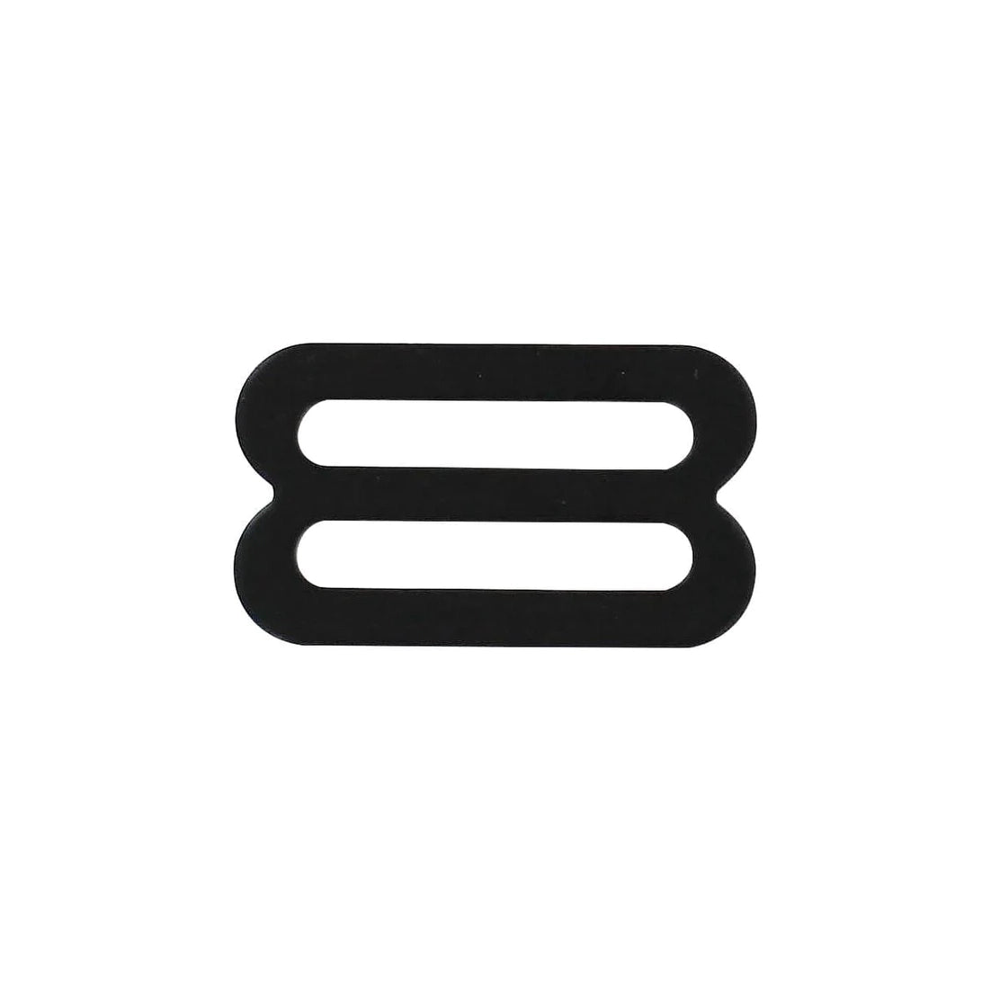 1" Shiny Black, Flat Stamped Double Loop, Tri Bar Slide, Steel