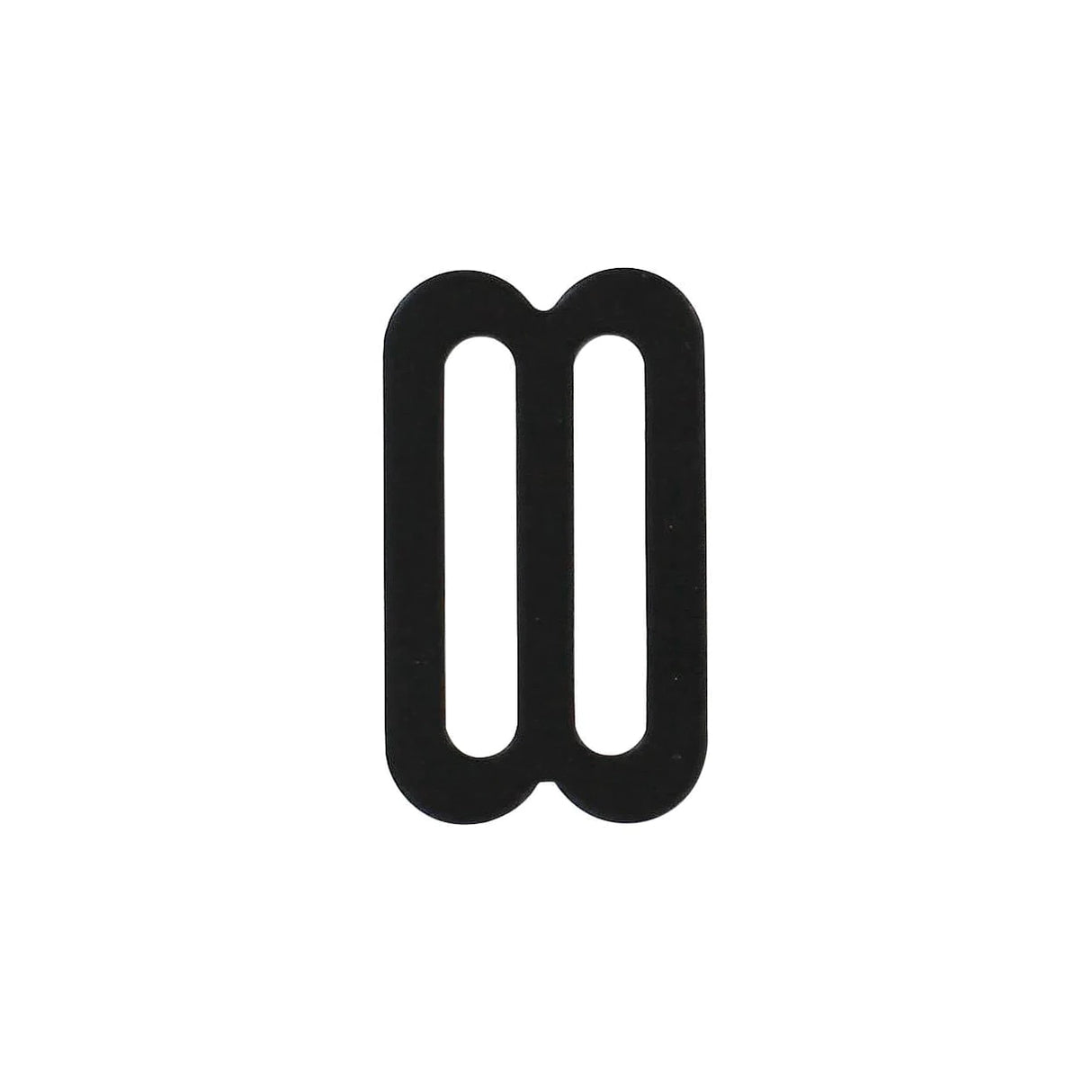 1" Shiny Black, Flat Stamped Double Loop, Tri Bar Slide, Steel