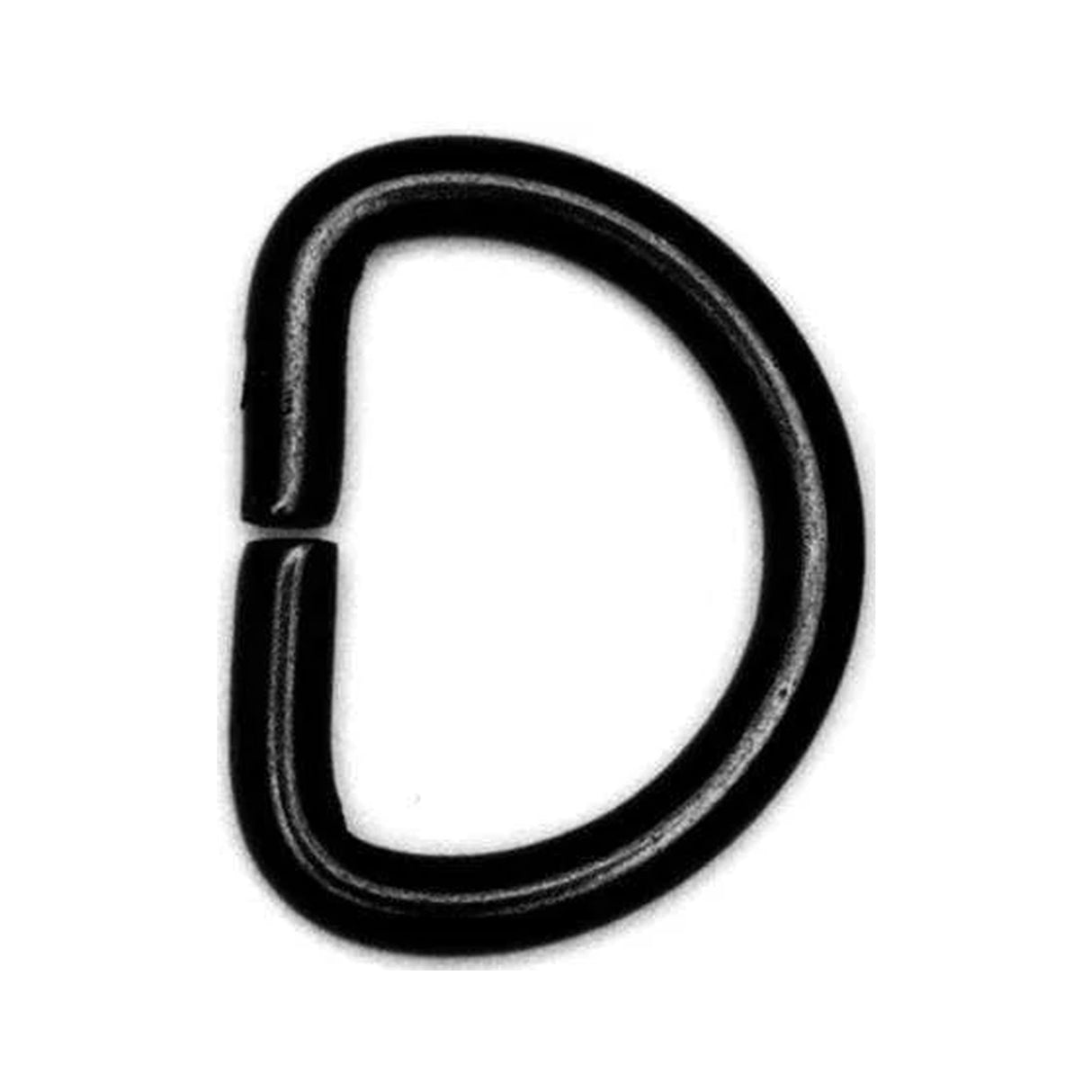 1" Matte Black, Split D Ring, Steel