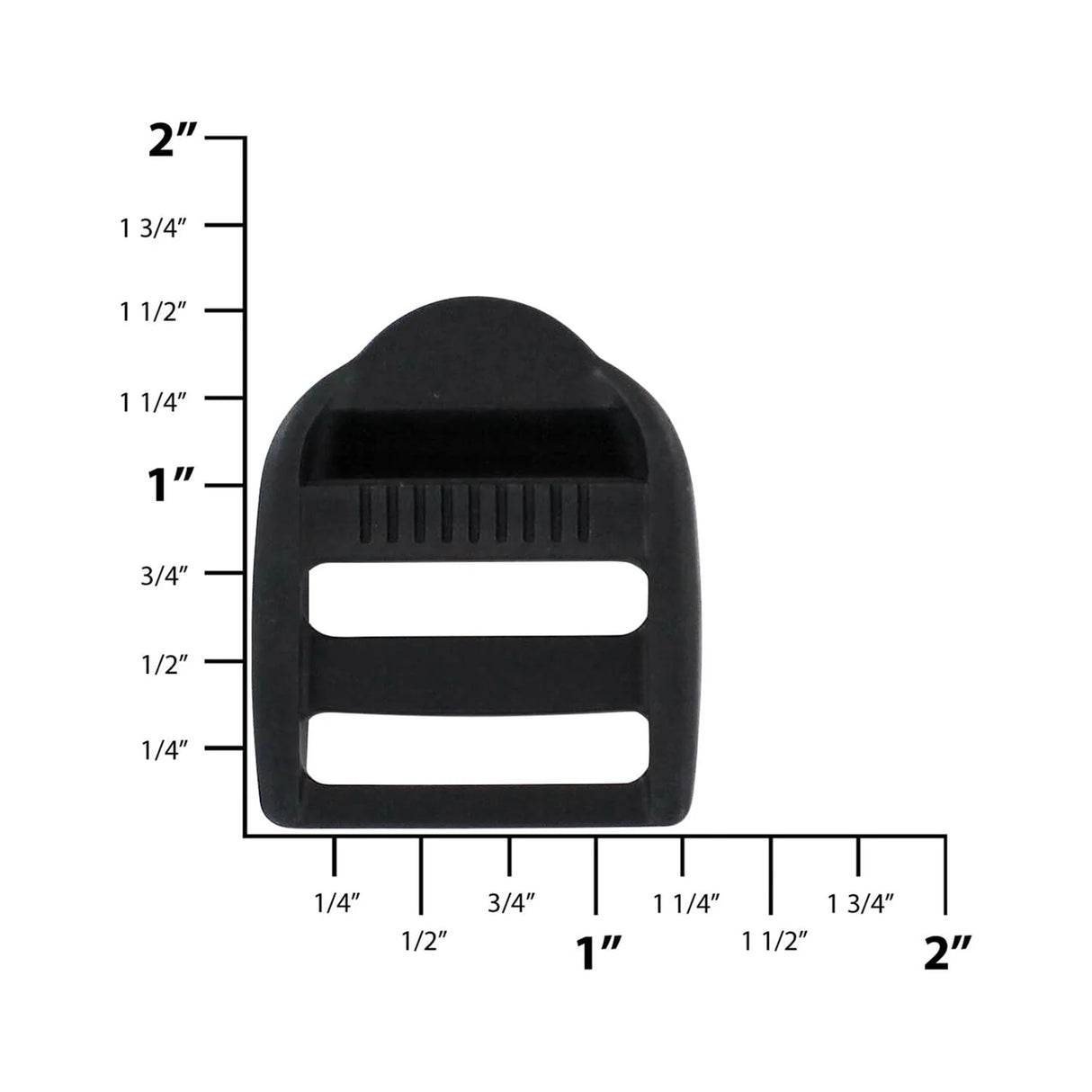 1" Black, Tension Lock, Plastic