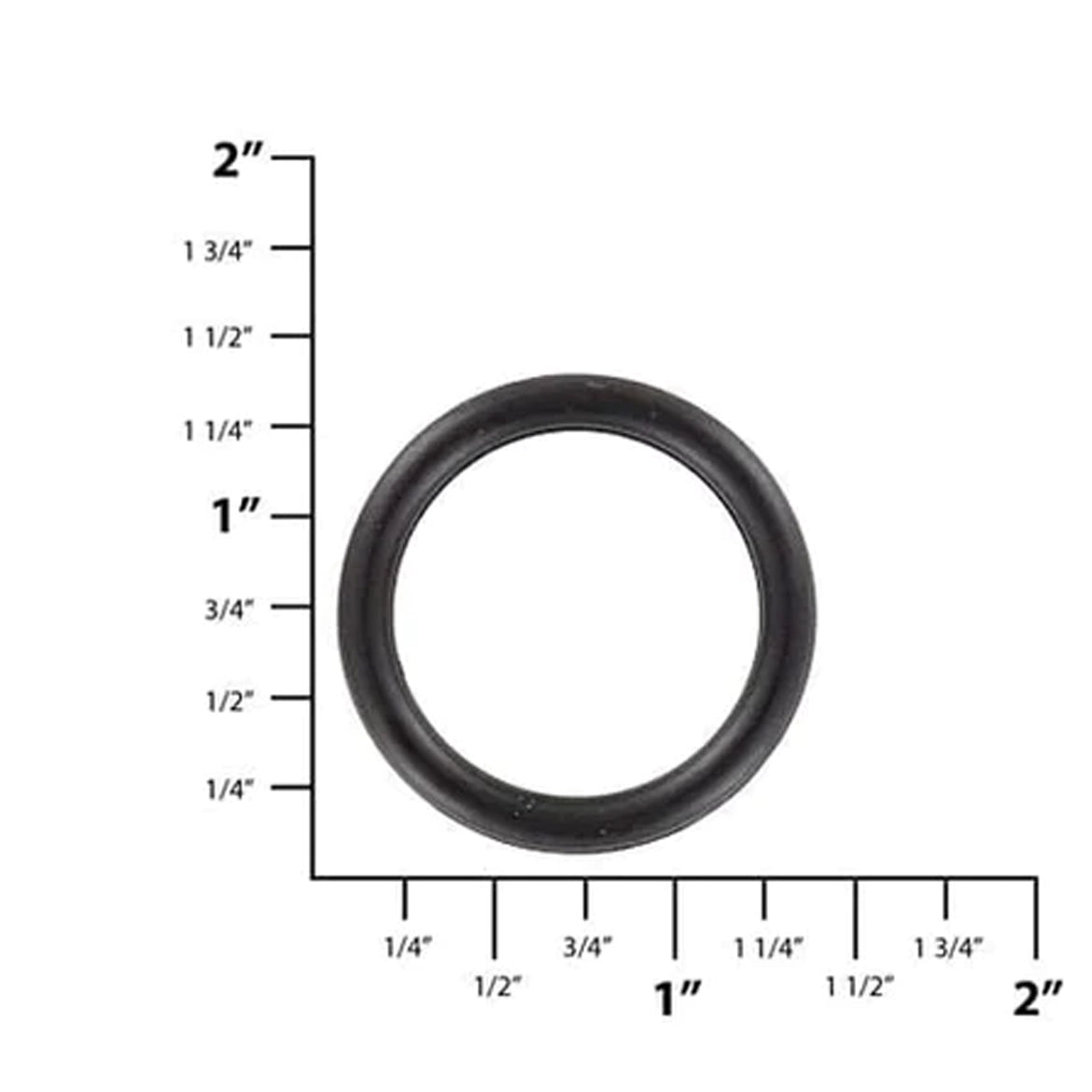 1" Matte Black, Welded Round Ring, Zinc Alloy