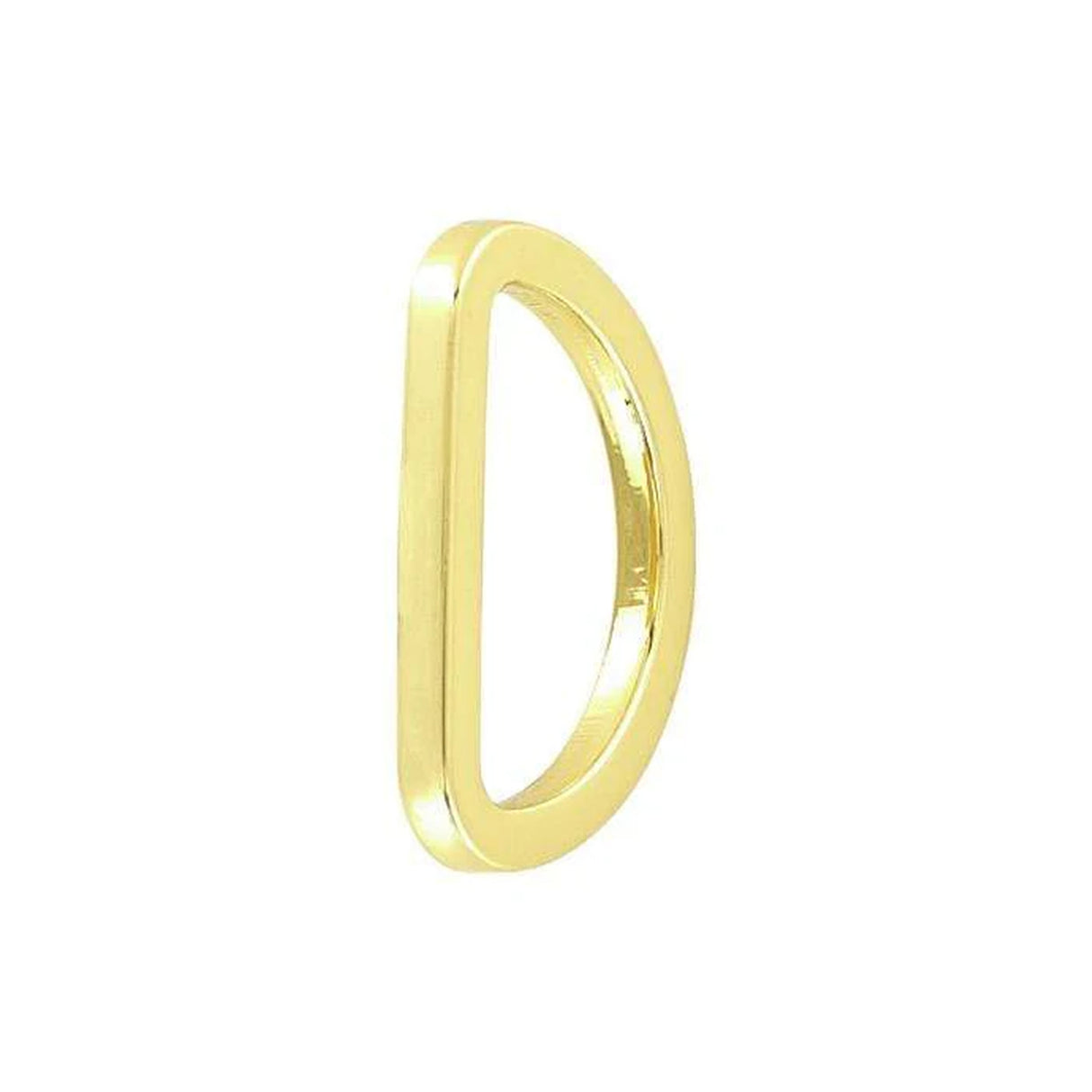 1" Shiny Gold, Flat Cast D Ring, Zinc Alloy-PK5