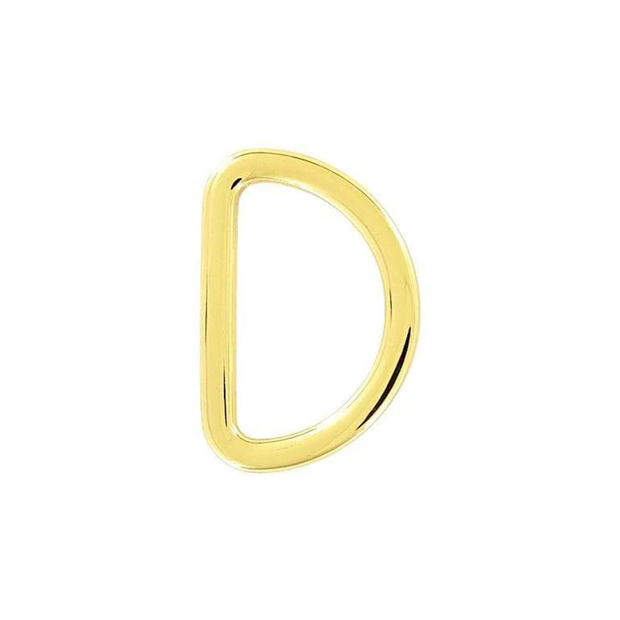 1" Shiny Gold, Flat Cast D Ring, Zinc Alloy-PK5