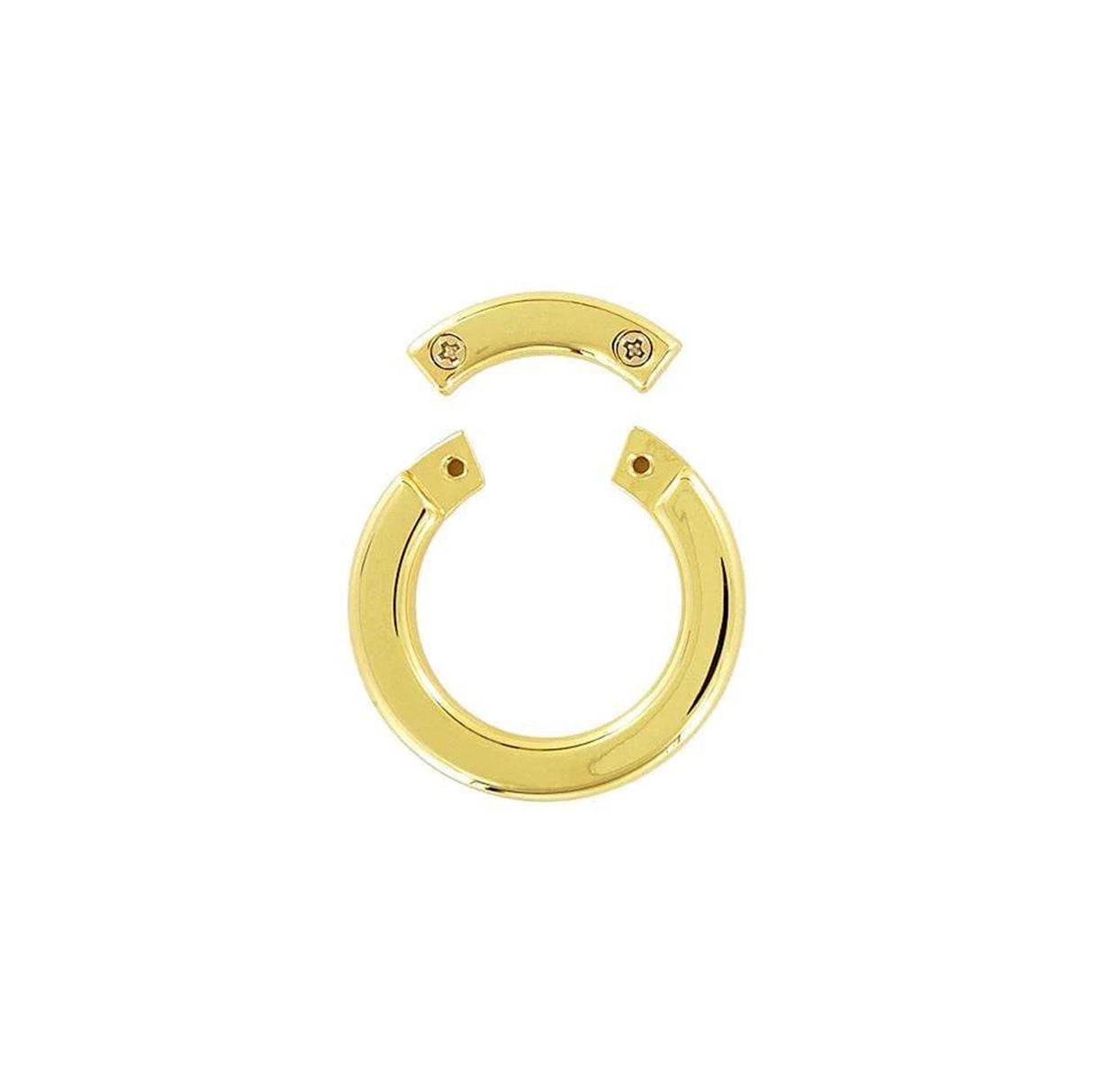 1" Shiny Gold, Screw-Apart Round Ring, Zinc Alloy