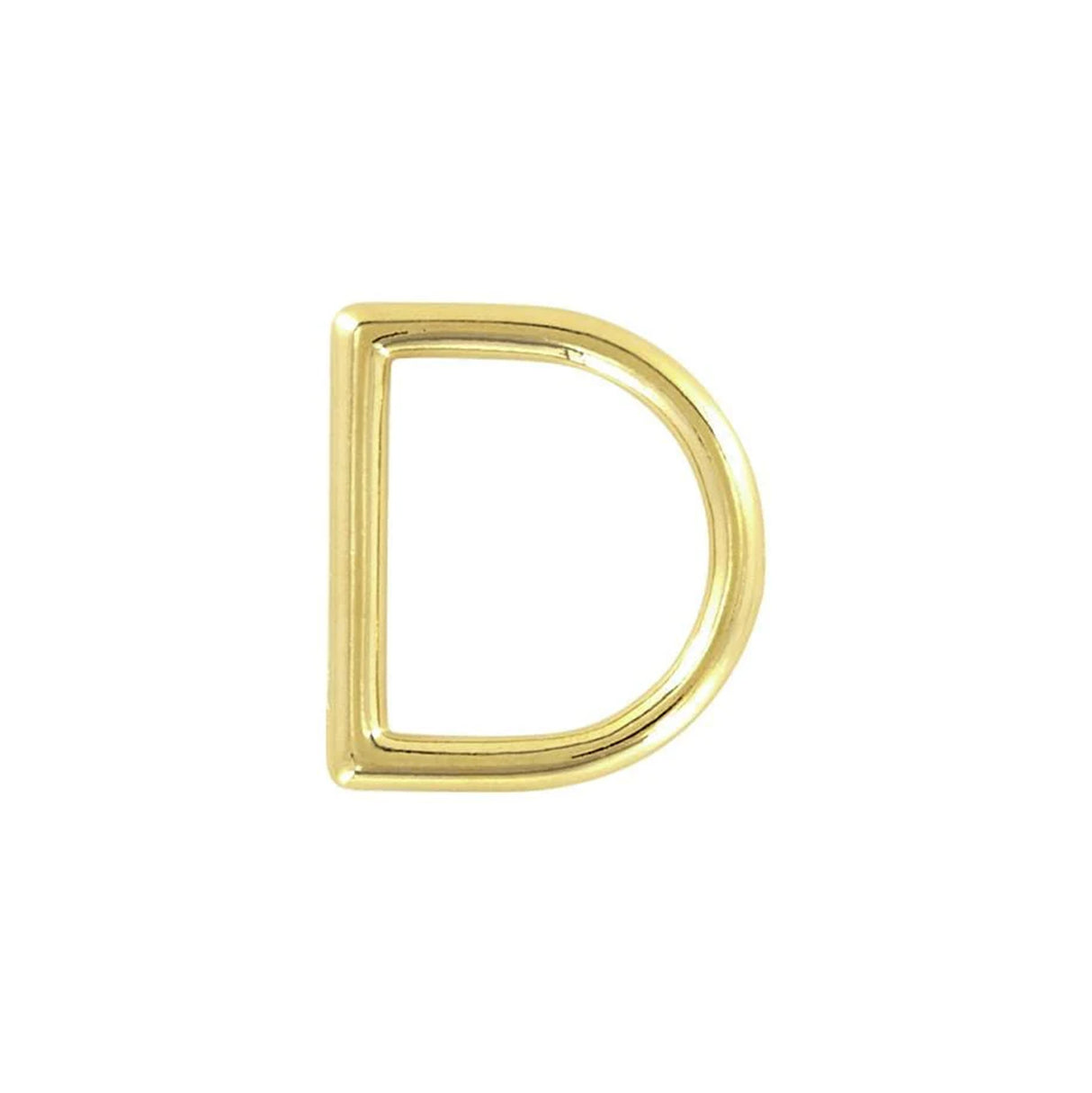 1" Shiny Gold, Solid D Ring, Zinc Alloy