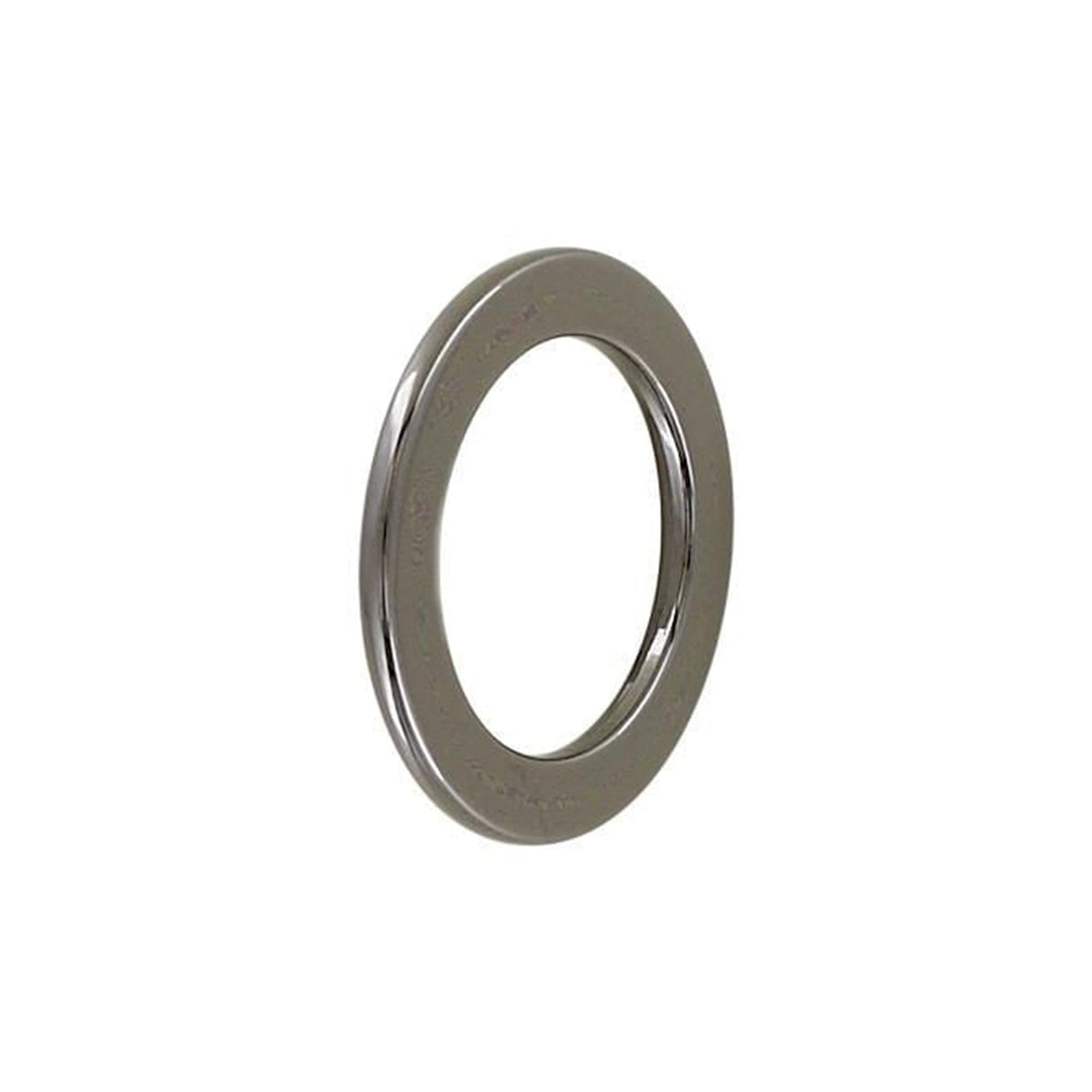 1" Shiny Gunmetal, Flat Round Ring, Zinc Alloy