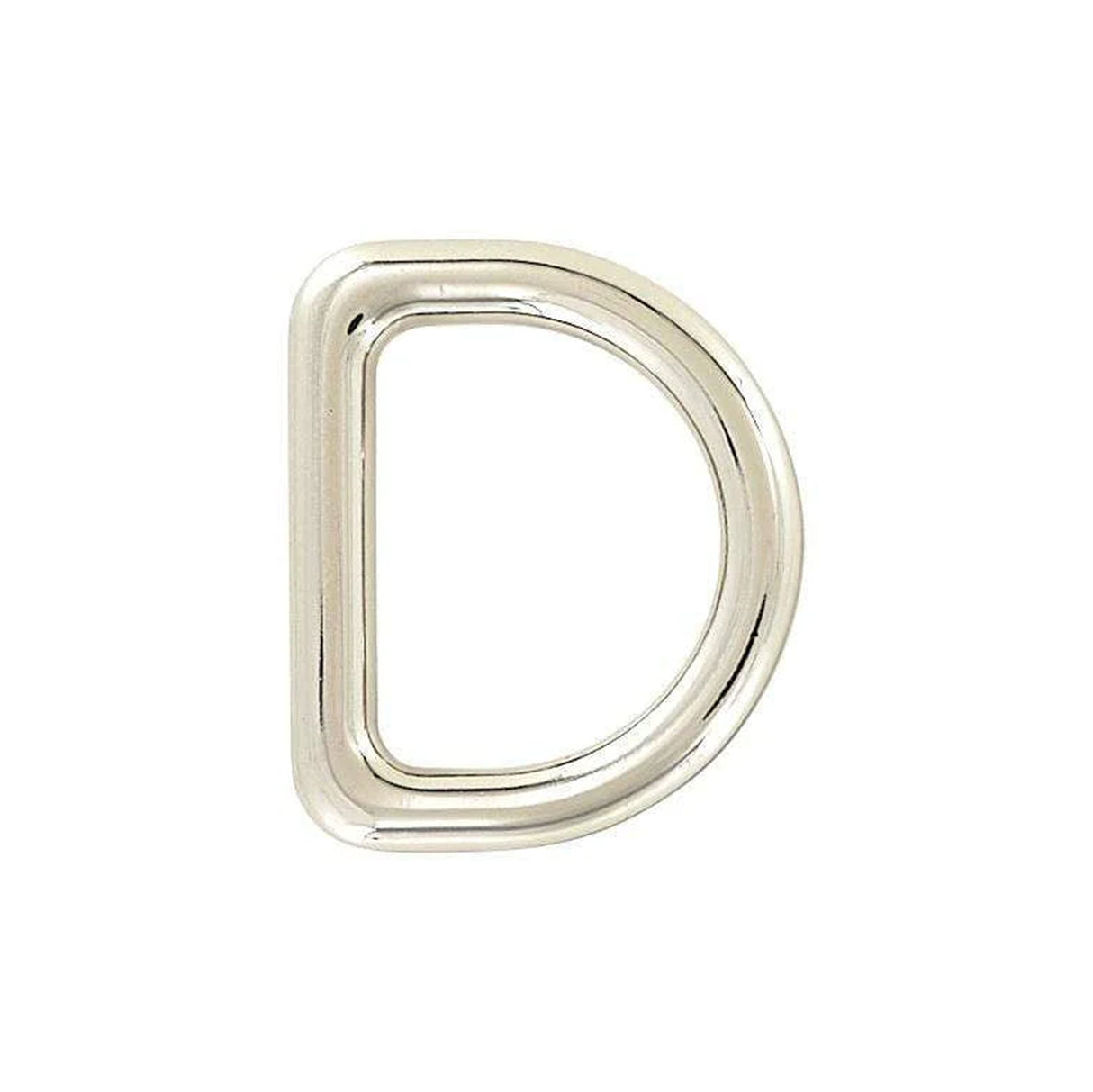 1" Shiny Nickel, Cast D-Ring, Zinc Alloy