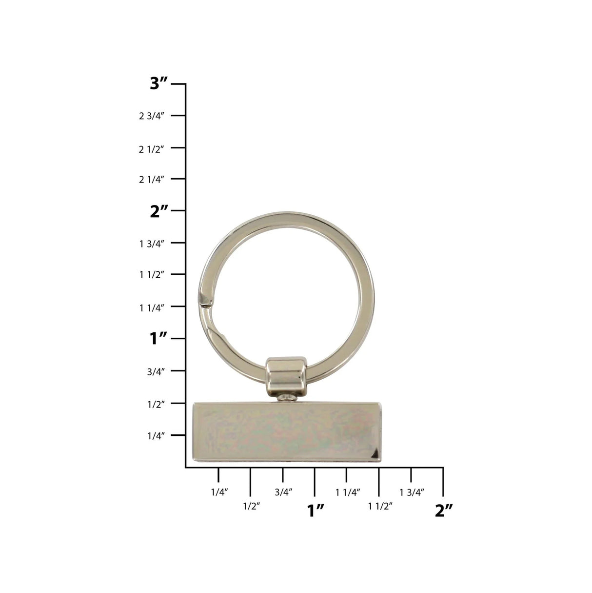 1" Shiny Nickel, Cast Key Holder, Steel