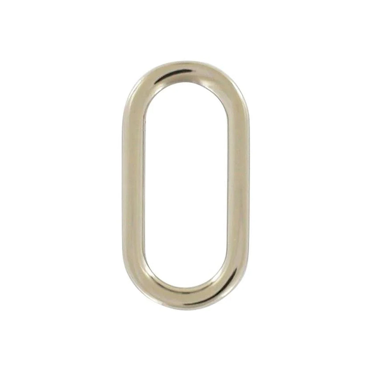 1" Shiny Nickel, Cast Oval Flat Ring, Zinc Alloy