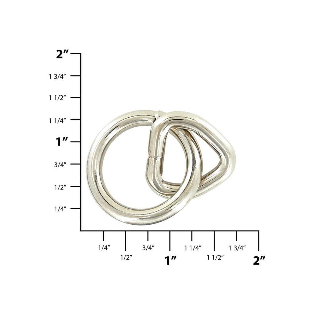 1" Shiny Nickel, Loop & Ring, Steel