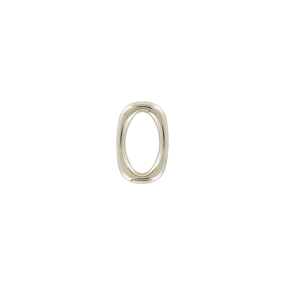 1" Shiny Nickel, Oval Ring, Zinc Alloy