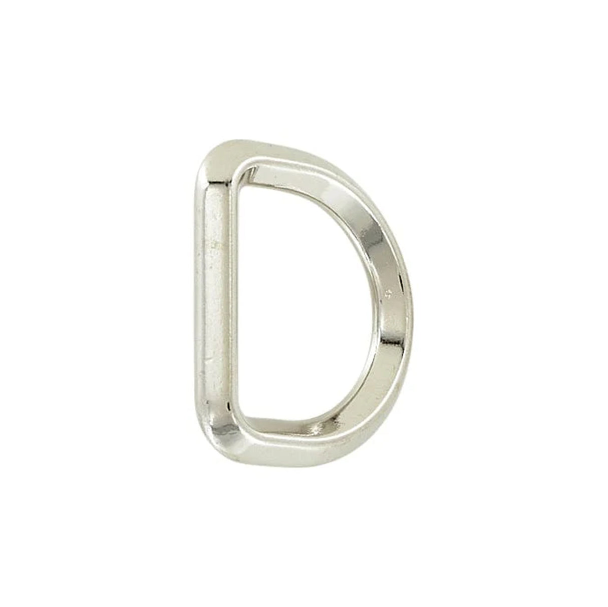 1" Nickel, Solid Beveled D Ring, Zinc Alloy