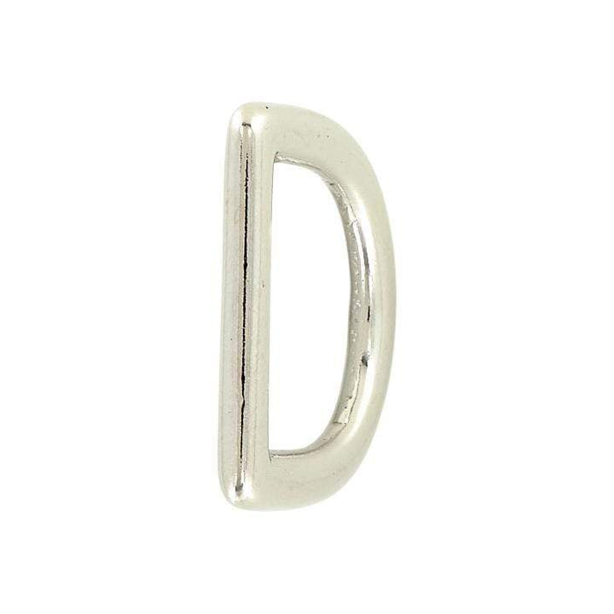 1" Shiny Nickel, Solid D Ring, Solid Brass