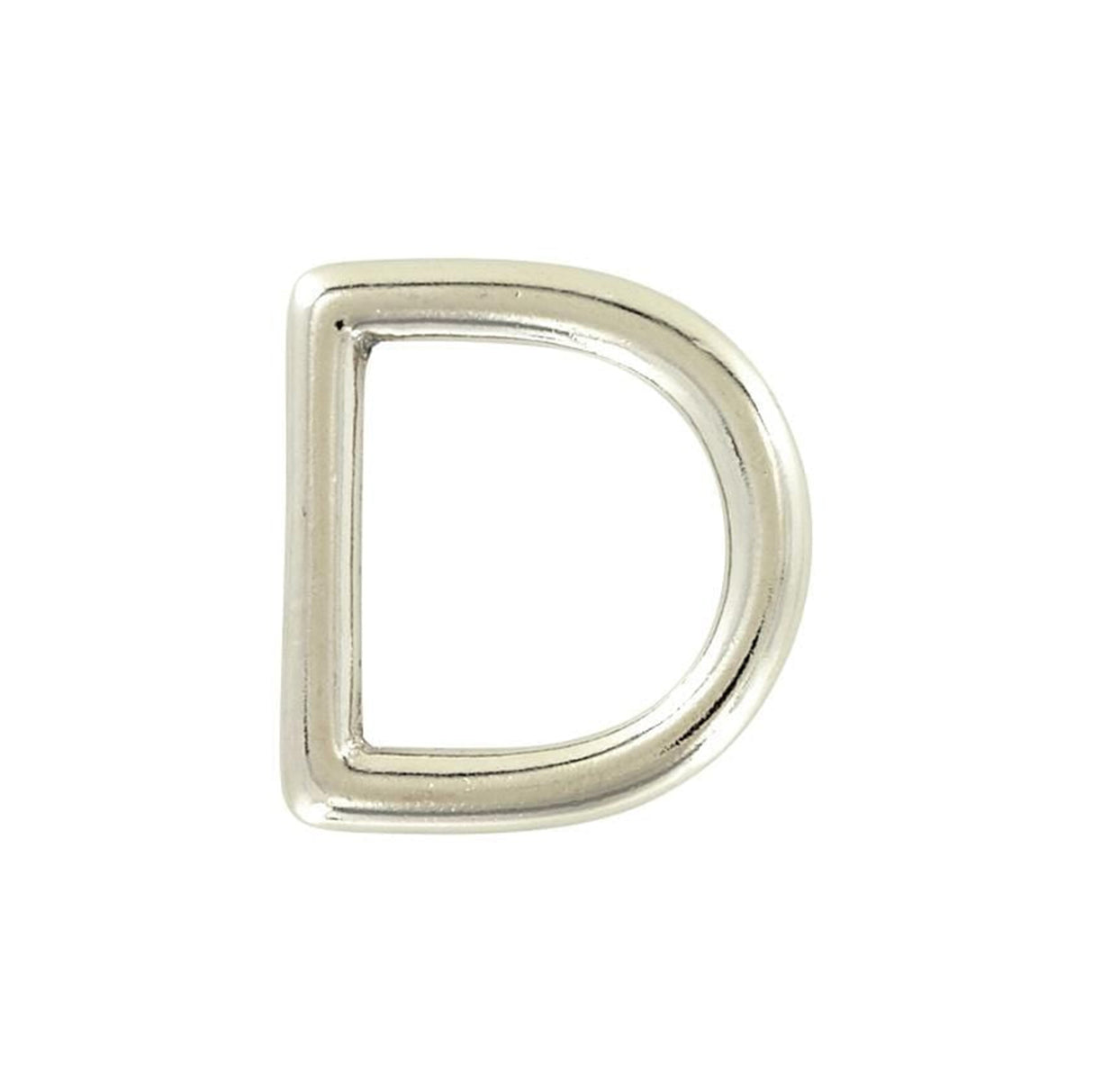 1" Shiny Nickel, Solid D Ring, Solid Brass