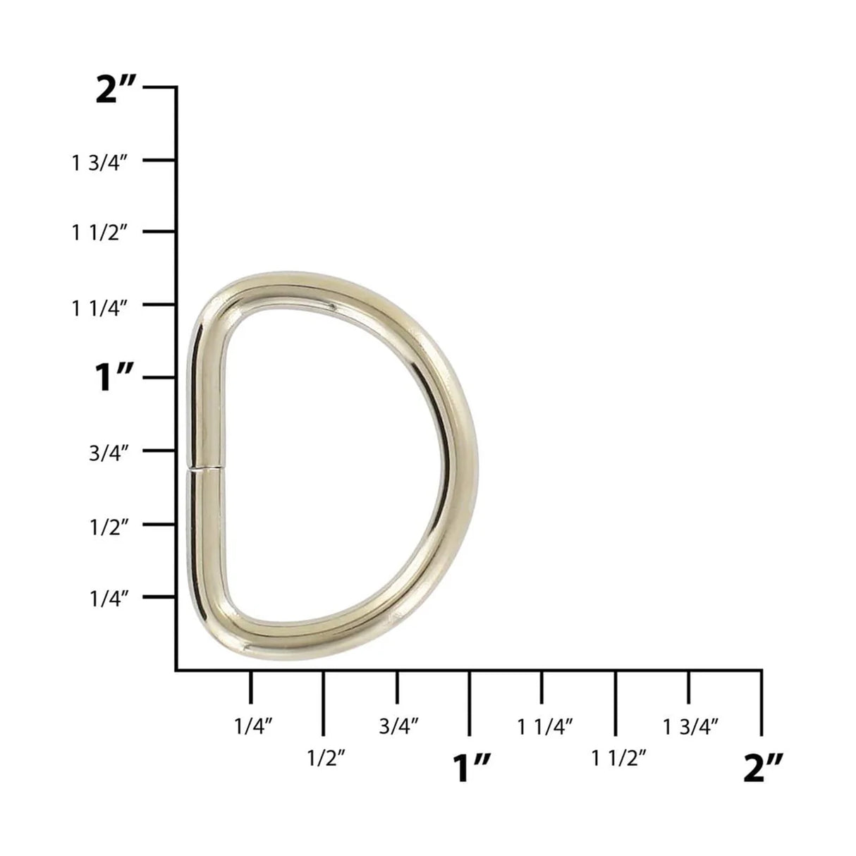 1" Nickel, Split D-Ring Heavy, Steel