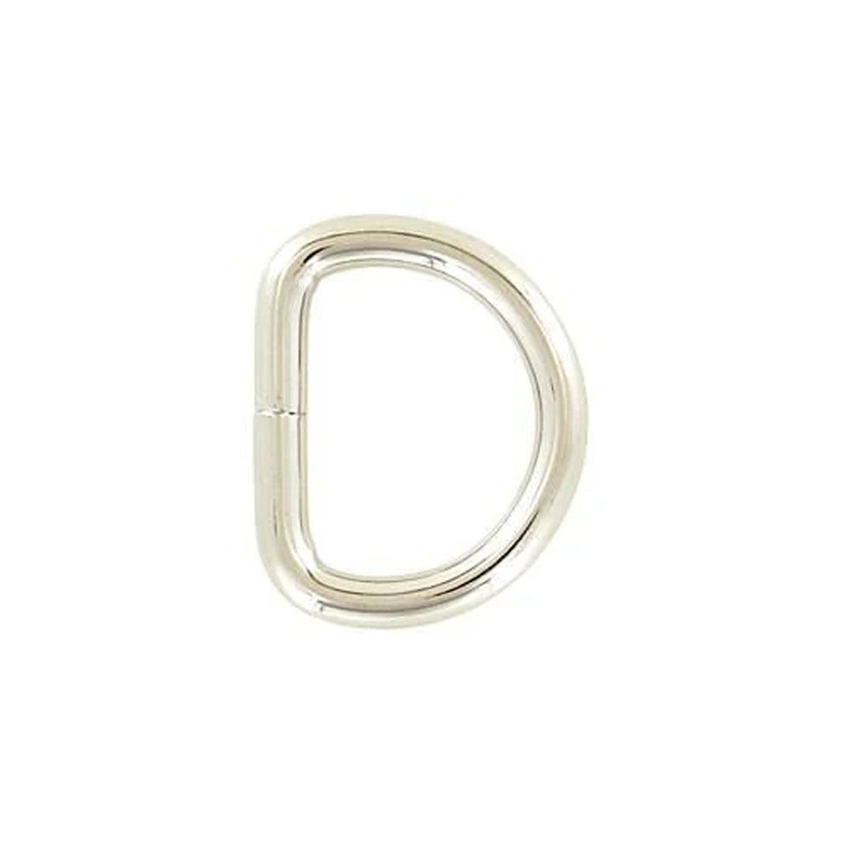 1" Shiny Nickel, Split D Ring, Steel