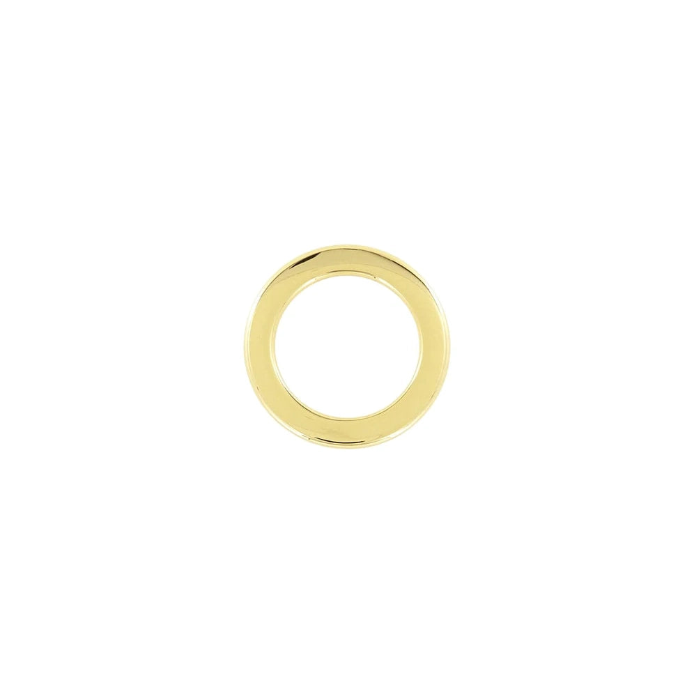 1" Shiny Gold, Flat Round Ring, Zinc Alloy