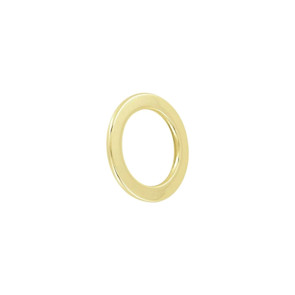 1" Shiny Gold, Flat Round Ring, Zinc Alloy