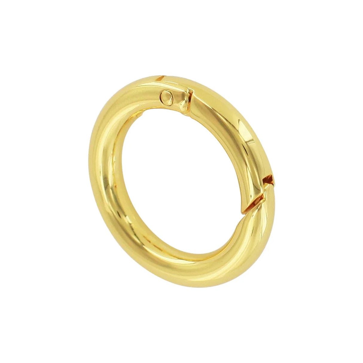 1" Shiny Gold, Spring Gate Round Ring, Zinc Alloy