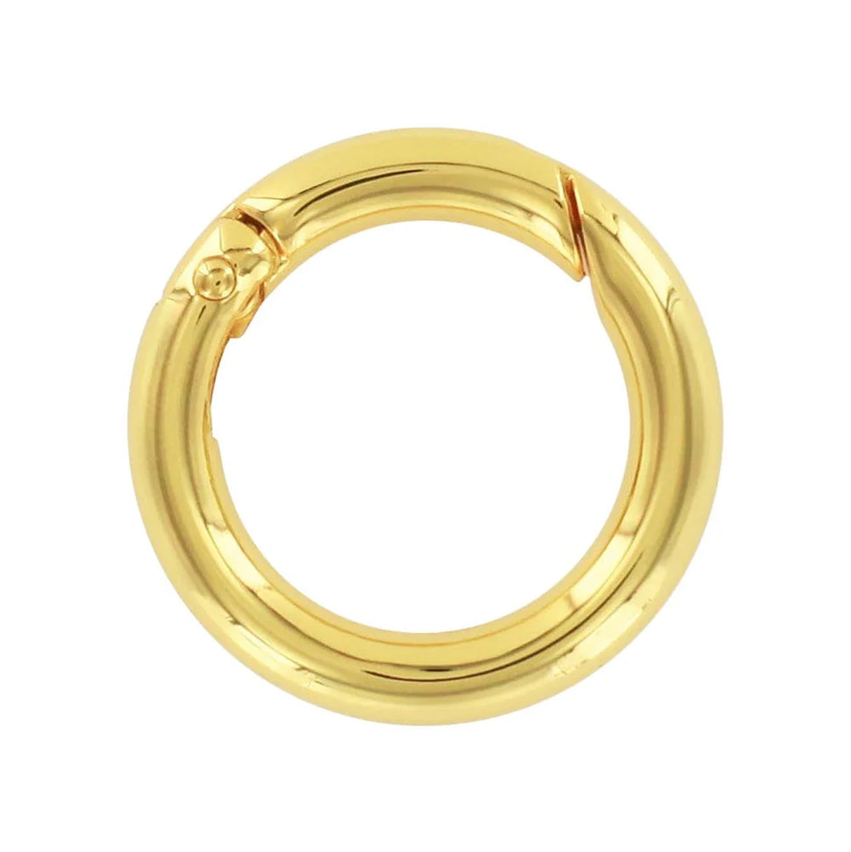 1" Shiny Gold, Spring Gate Round Ring, Zinc Alloy
