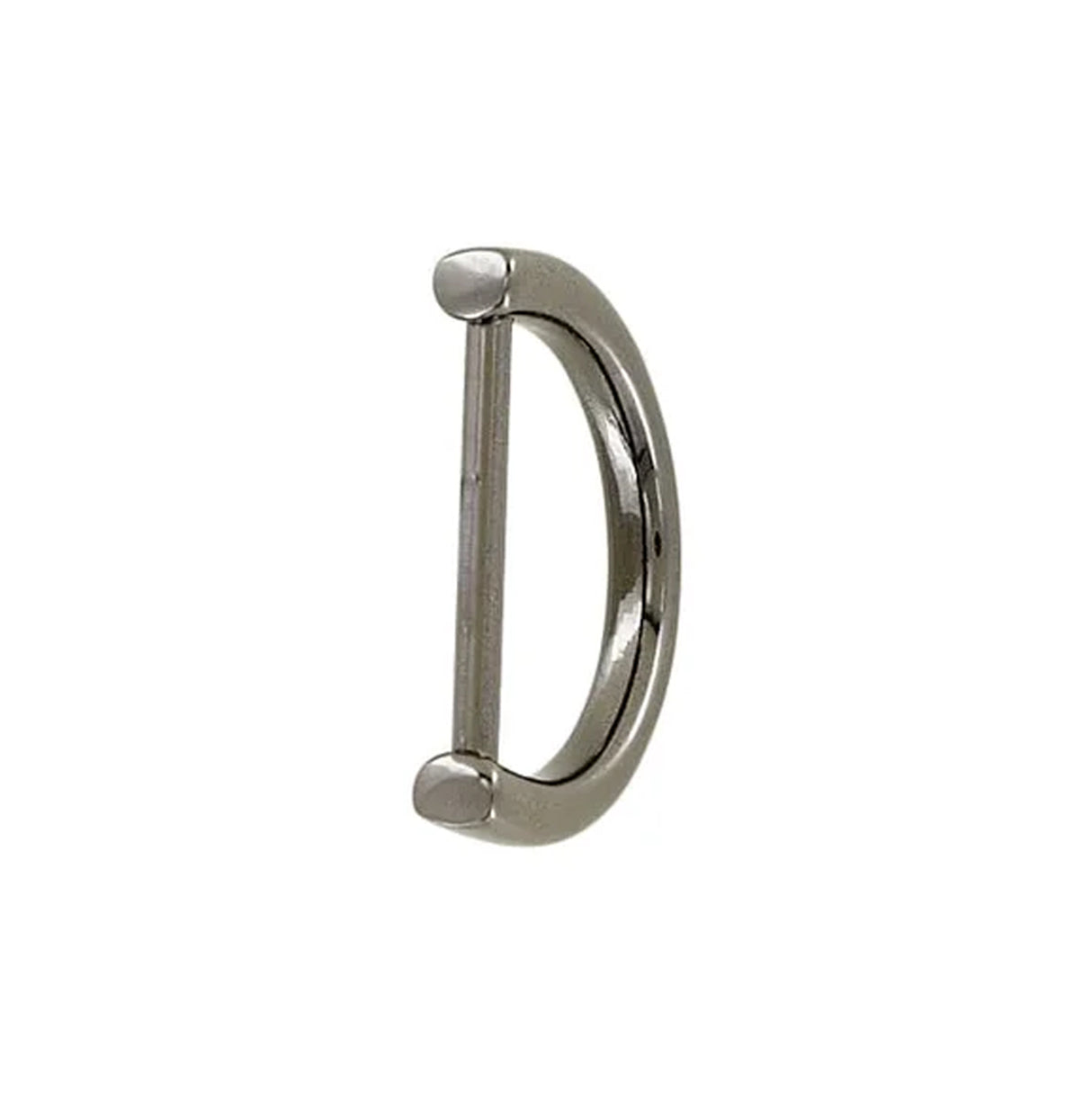 1" Shiny Gunmetal, D-Ring Handle Loop, Zinc Alloy