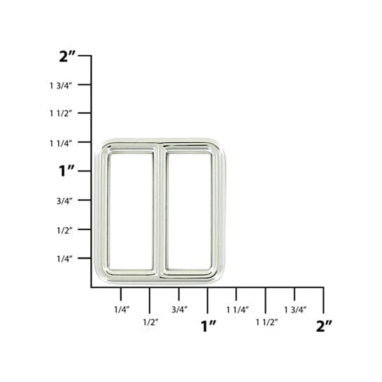 1" Shiny Nickel, Cast Tri Glide Slide, Zinc Alloy