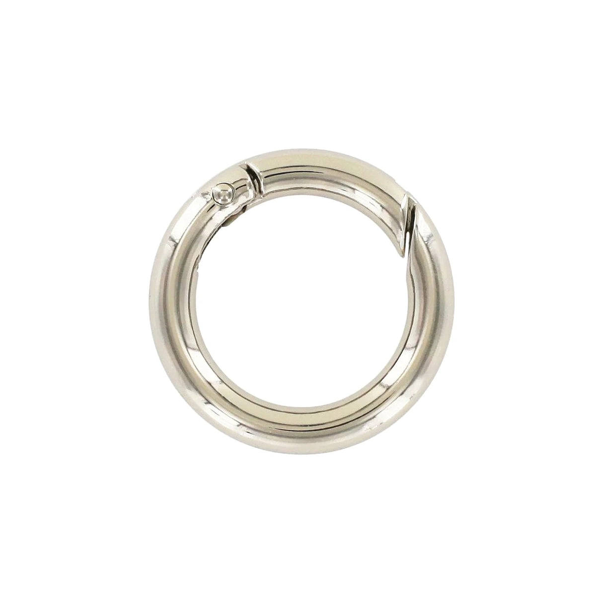 1" Shiny Nickel, Spring Gate Round Ring, Zinc Alloy, #P-2514-NIC