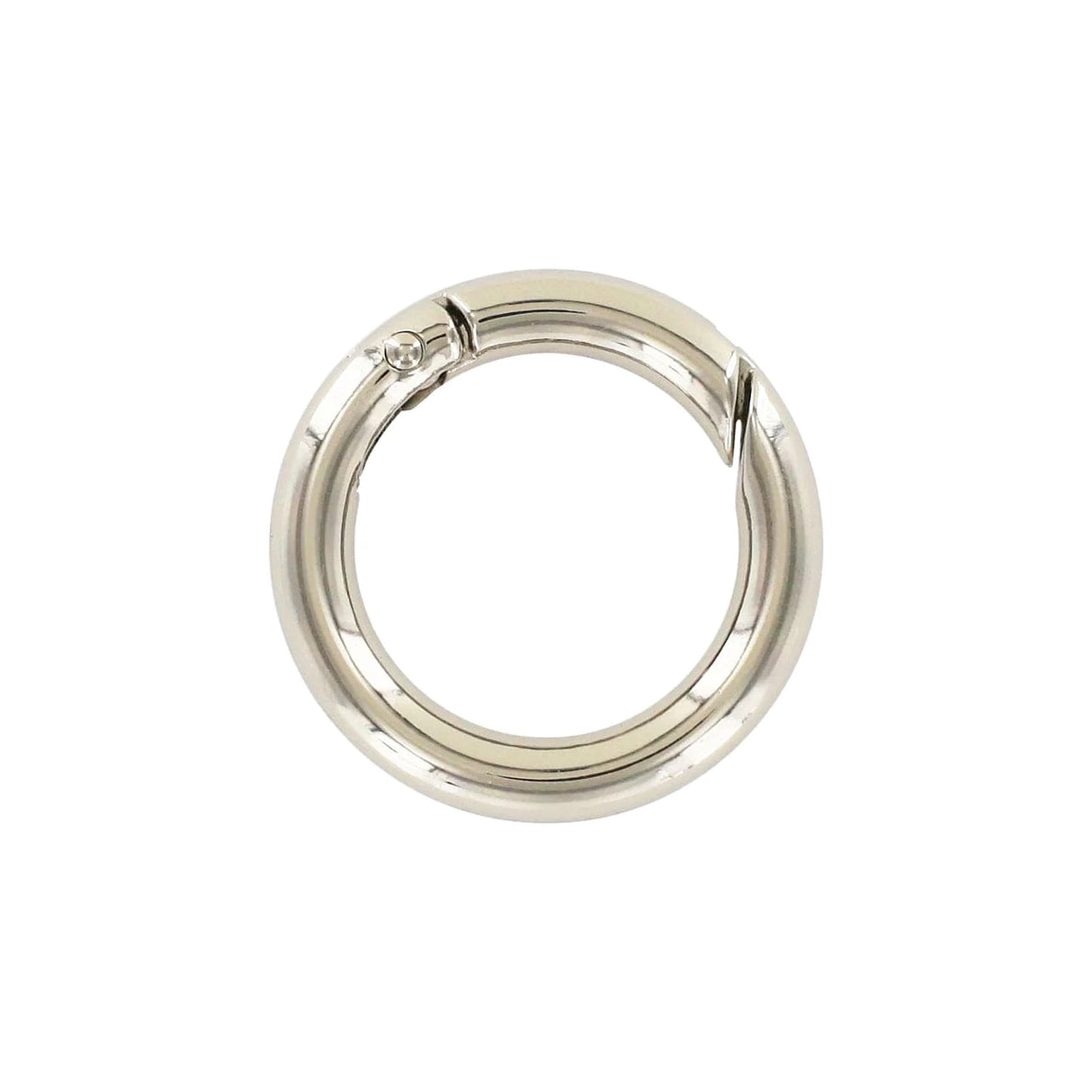 1" Shiny Nickel, Spring Gate Round Ring, Zinc Alloy