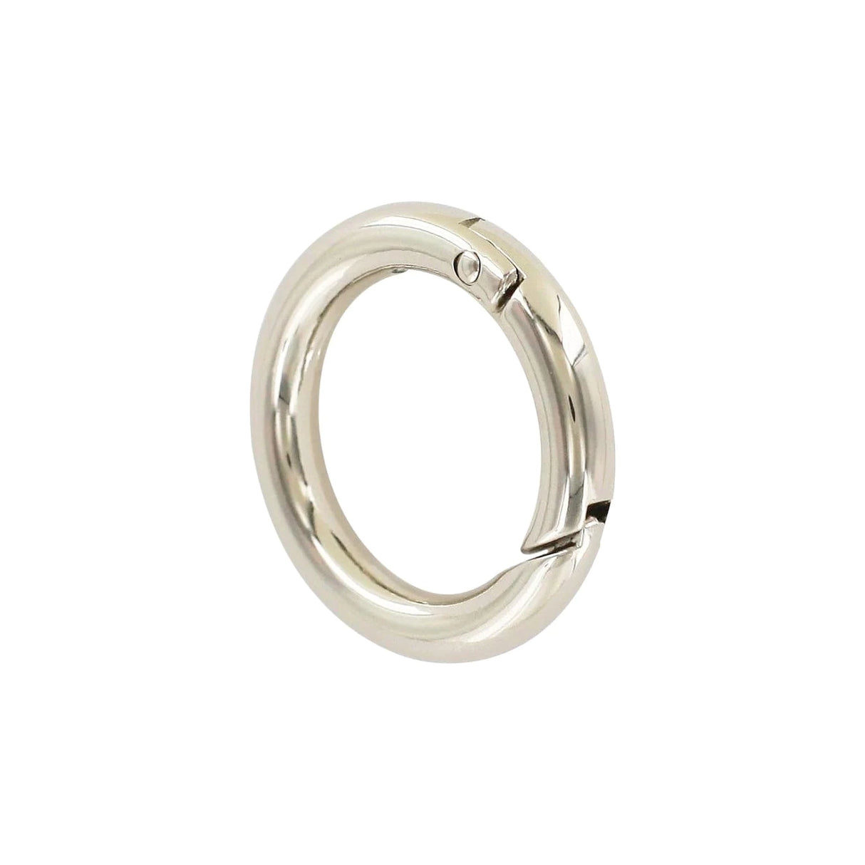 1" Shiny Nickel, Spring Gate Round Ring, Zinc Alloy