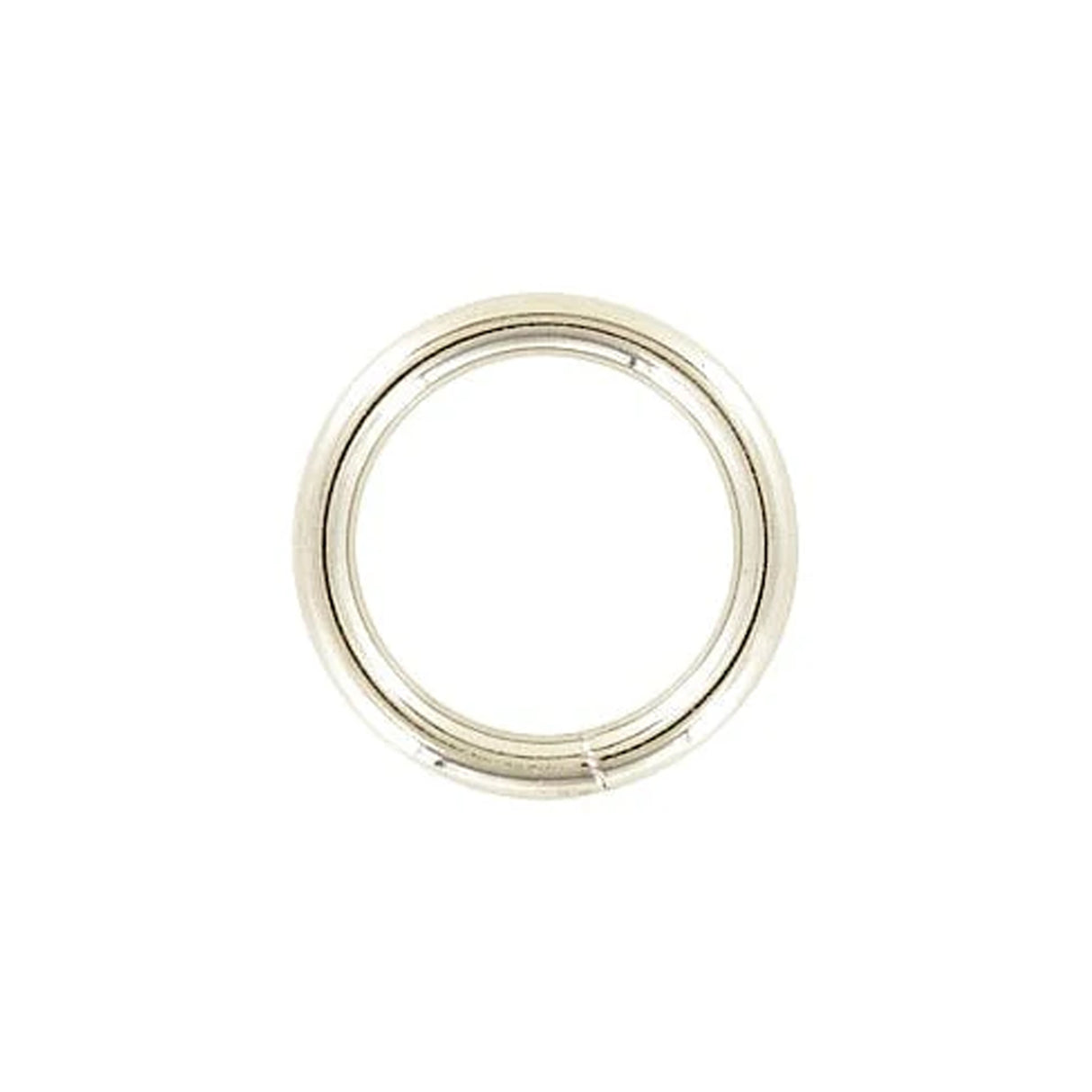 1" Shiny Nickel, Welded Round Ring, Steel