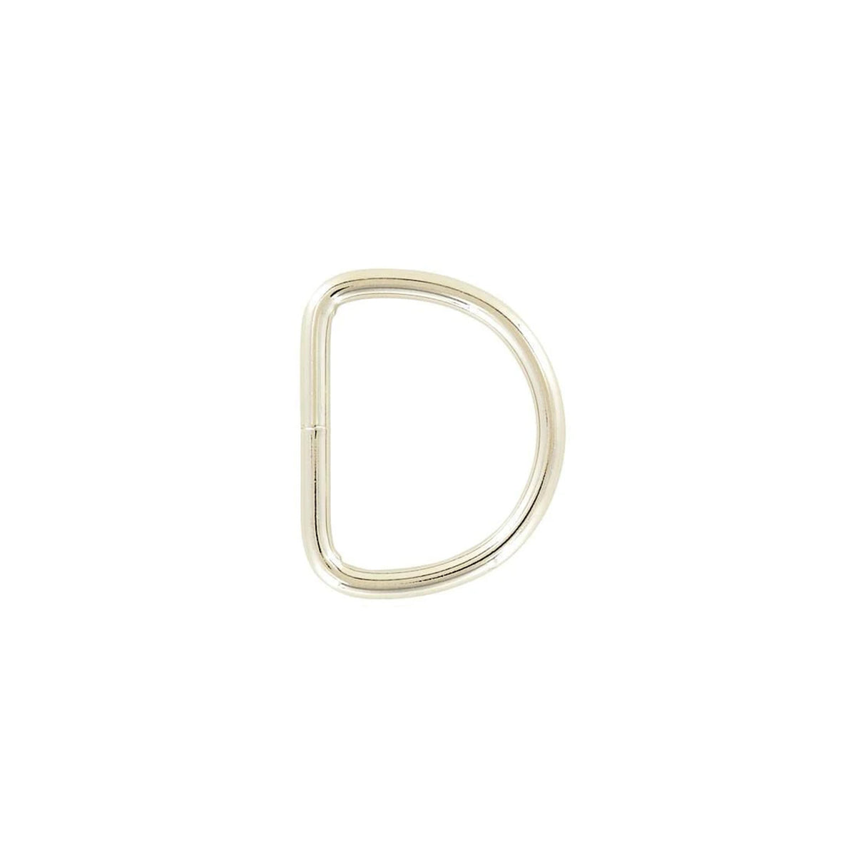 2" Shiny Nickel, 6mm Welded D Ring, Steel