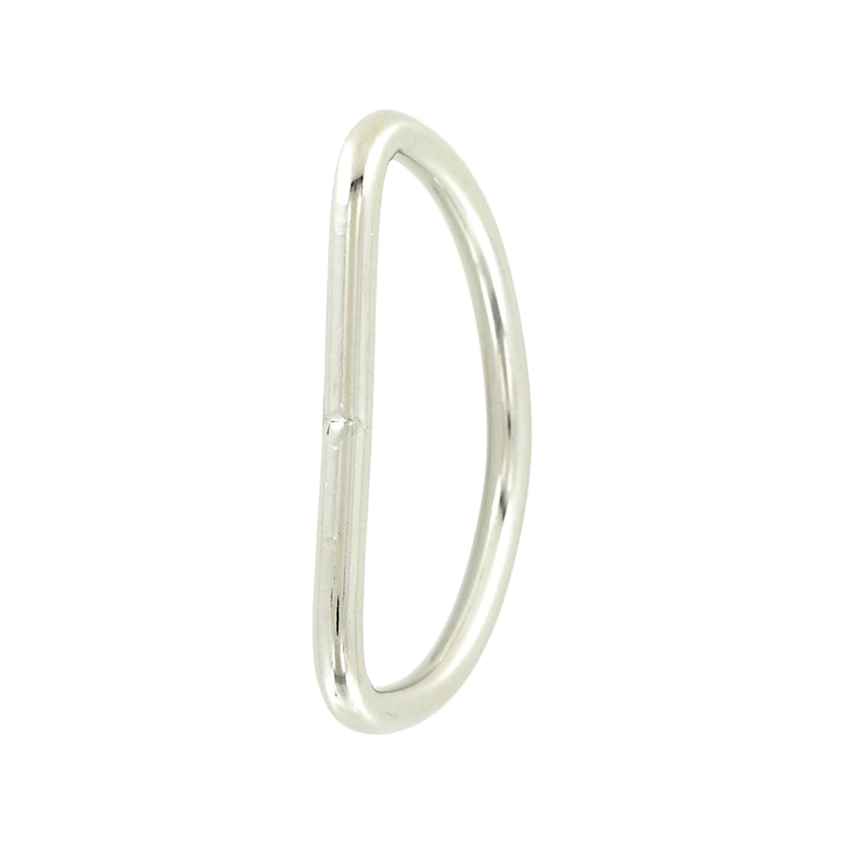 2" Shiny Nickel, 4.9mm Welded D Ring, Steel