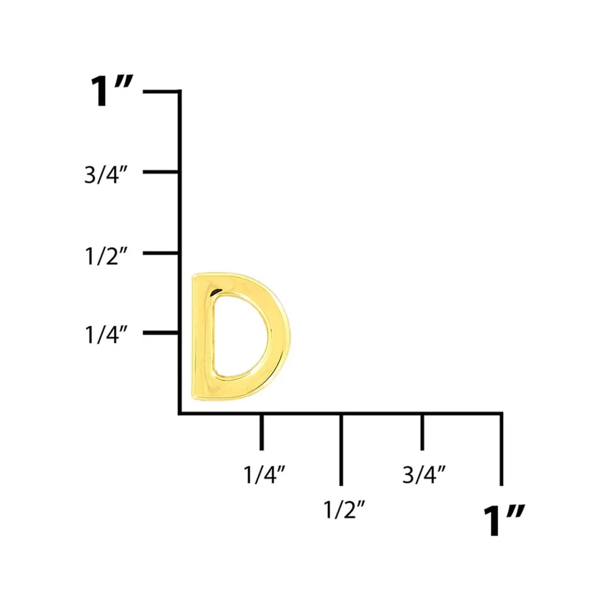 3/16" Shiny Gold , Solid D Ring, Zinc Alloy