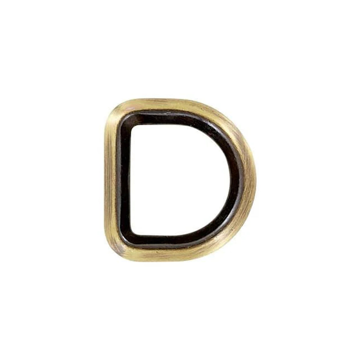 3/4" Antique Brass, Solid Beveled D Ring, Zinc Alloy