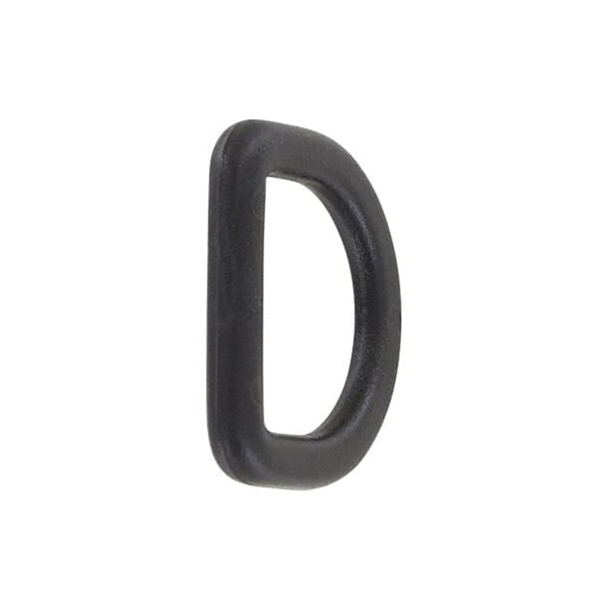 3/4" Matte Black, Solid D Ring, Plastic