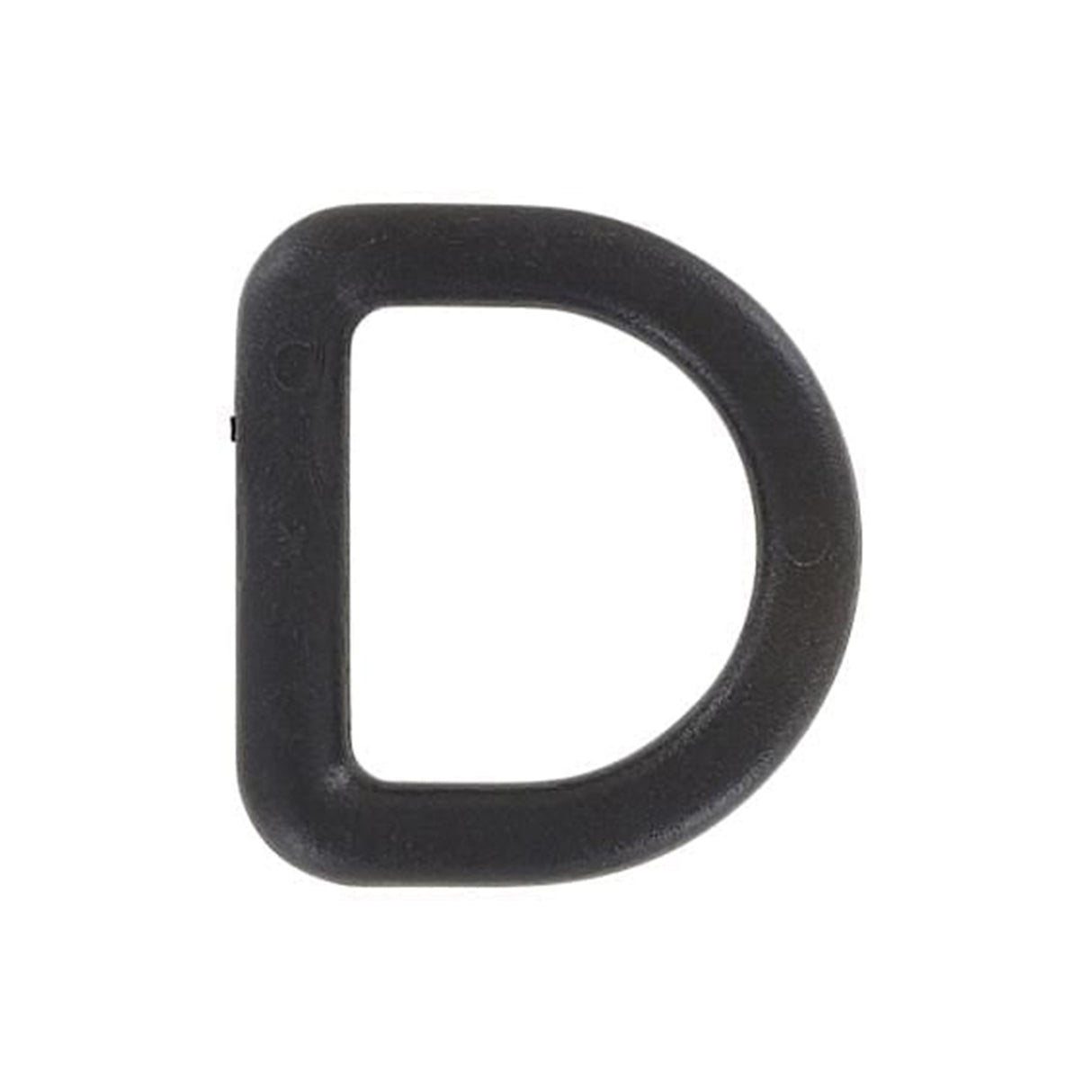 3/4" Matte Black, Solid D Ring, Plastic