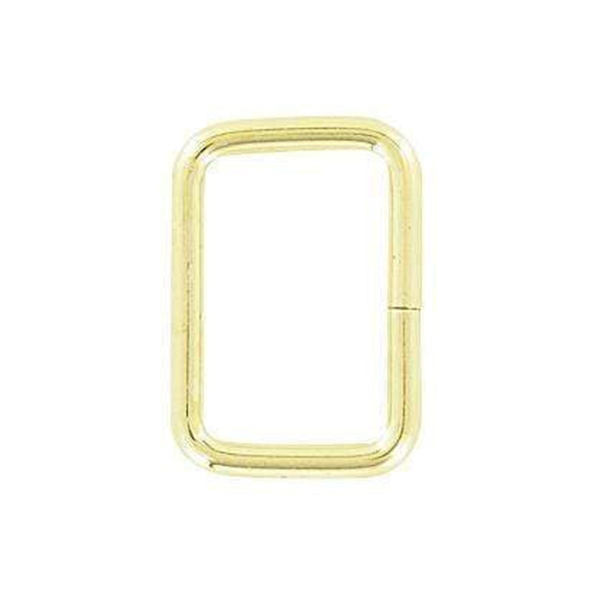 3/4" Shiny Brass Plate, Split Rectangular Ring, Steel