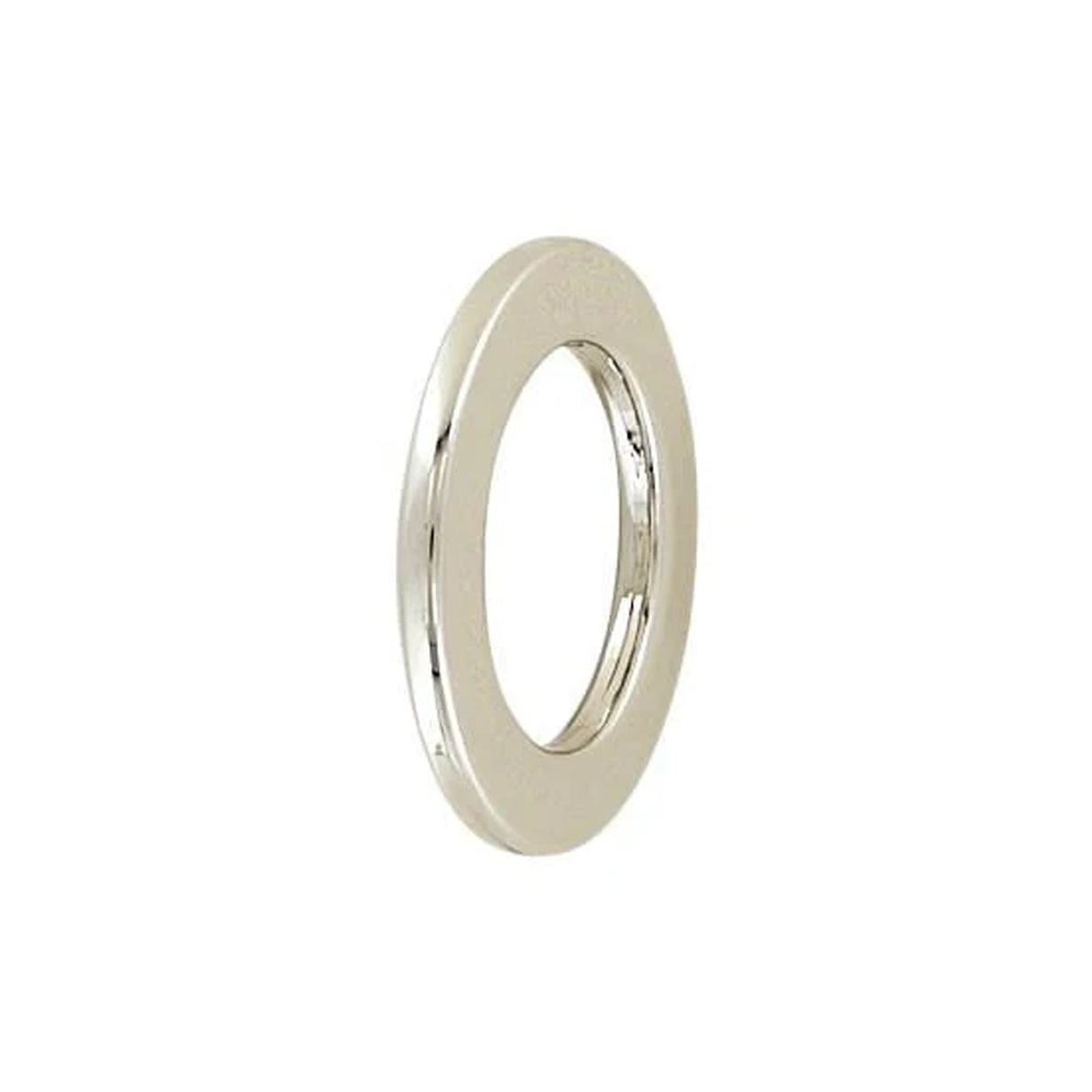 3/4" Shiny Nickel, Flat Round Ring, Zinc Alloy