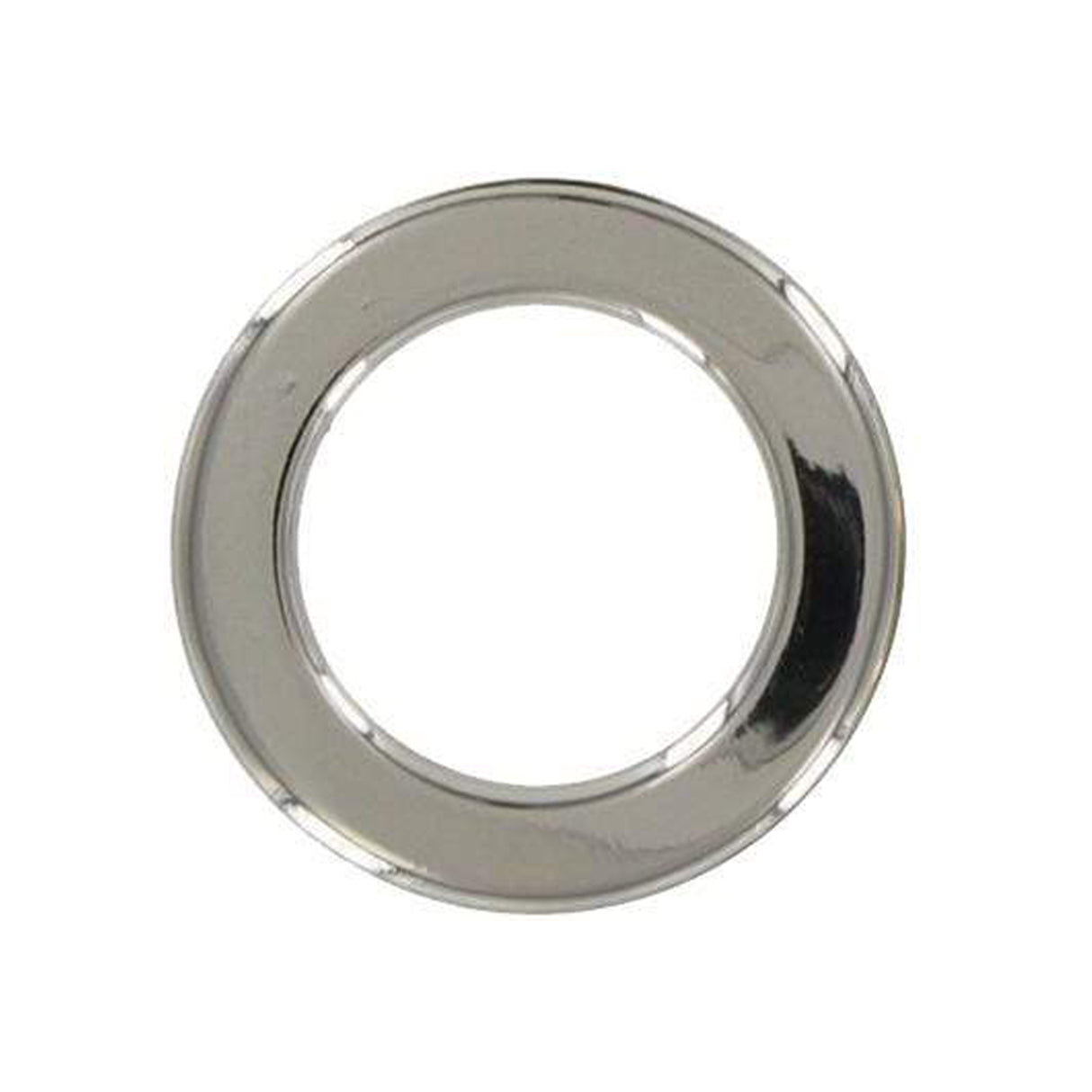 3/4" Shiny Nickel, Flat Round Ring, Zinc Alloy