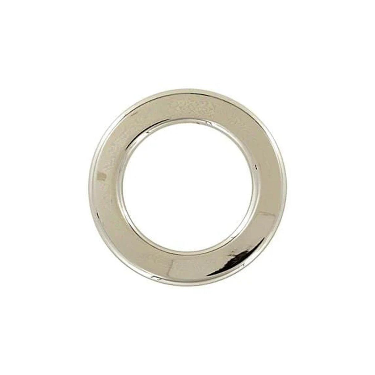 3/4" Shiny Nickel, Flat Round Ring, Zinc Alloy