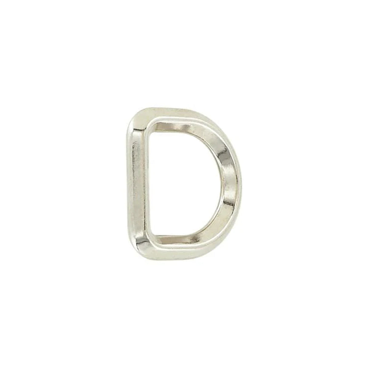 3/4" Shiny Nickel, Solid Beveled D Ring, Zinc Alloy