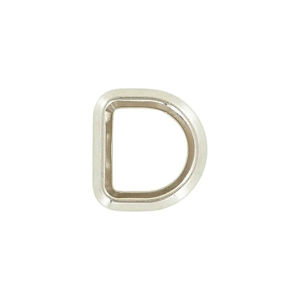 3/4" Shiny Nickel, Solid Beveled D Ring, Zinc Alloy