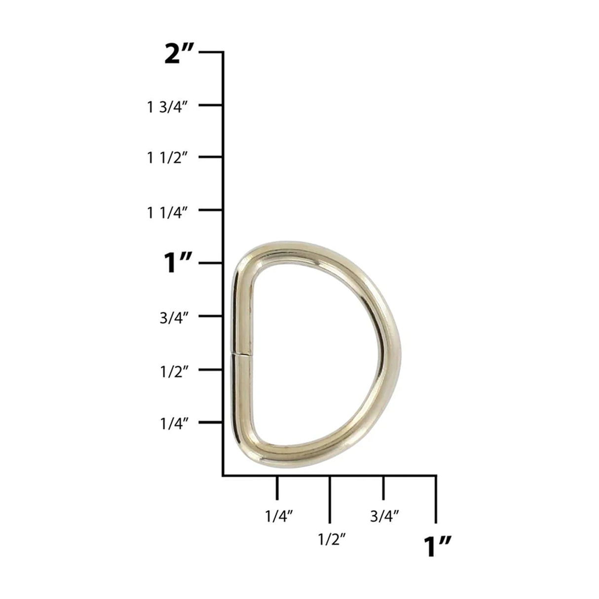 3/4" Nickel, Split D-Ring, Steel